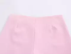 Imagem do TRAF-minissaia e minissaia de cintura alta feminina, streetwear de verão, shorts assimétricos, rosa e branco, moda