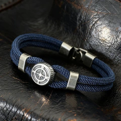 Nova bússola pulseira homem viking corda náutica braslet pulseira artesanal tecer surfista acessórios hombre corda marinha braclet