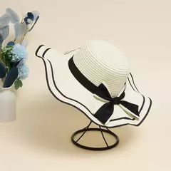 Chapéus De Verão Para As Mulheres Chapéu De Sol Praia Moda Feminina Flat Bowknot Panama Lady Casual Chapéus De Sol Para As Mulheres Chapéu De Palha