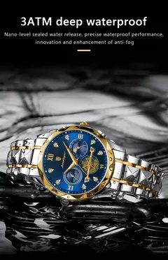 Relógio de pulso luxo masculino Poedagar, relógio cronógrafo luminoso impermeável, aço inoxidável, relógios quartzo - Wolf Magazine