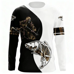 Walleye pesca bandeira americana manga longa camisa de pesca pescador malha pulôver verão tripulação pescoço camisa de manga curta unis - loja online