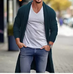 Suéter fino de malha masculino, cardigans monocromáticos, casaco longo macio de lã, jaqueta primavera e outono, alta qualidade 2022 na internet