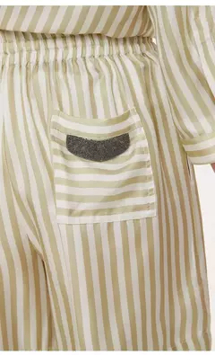 Calções de cintura alta listradas de luxo feminino, calças curtas femininas, roupa de verão, K1433W, Em Stock - loja online