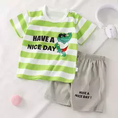 Terno de algodão bebê para meninas e meninos, dois conjuntos de roupas, roupas recém-nascidas, 1 ano, 2 anos, 3 anos