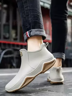Imagem do Botas de chuva antiderrapante impermeáveis para homens, sapatos de tornozelo alto para casal, caminhadas, pesca, água, chef, trabalho, ao ar livre, moda, novo