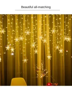 Natal floco de neve LED string luzes piscando fada cortina luzes extravagante festa de feriado decoração de ano novo 2024