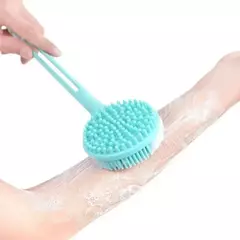 Dupla Face Escova De Banho De Silicone com Cabo Longo, Esfoliante Escova De Chuveiro, Esfoliante Corporal, Massagem Costas, Acessórios Do Banheiro, 1PC - Wolf Magazine