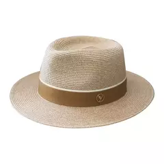 Imagem do Chapéu de Palha Aba Larga para Mulheres e Homens, Boné de Sol de Praia, Proteção UV, Fedora Natural, Panamá, Macio, Designer, Presente de Aniversário, Verão, Novo