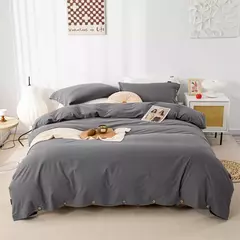 Conjunto de edredão duplo, Conjunto de cama de algodão torção sólida, Quilt Cover King Size, 100% Algodão, 220x240, 3Pcs - Wolf Magazine