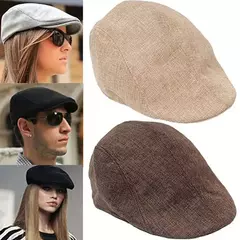 Boné de boinas de linho estilo britânico masculino, boné Gatsby Cabbie, moda clássica, vintage, verão, novo, outono, 2022 - comprar online