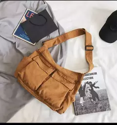 Imagem do Bolsa de lona vintage para mulheres, sacolas de ombro adolescente, sacos mensageiro para senhoras, bolsa casual, bolsa crossbody