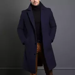 Casaco de lã quente médio-longo masculino, sobretudo confortável para negócios, jaquetas masculinas casuais, roupas de luxo, outono e inverno - comprar online
