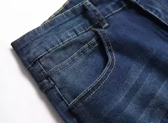 Jeans slim-fit rasgado e desbotado masculino, calça casual vintage na moda, estilo europeu e americano, S-XXXL, novo, 2024 - loja online