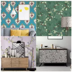 Peel and Stick Flower Wallpaper, rolo auto-adesivo, impermeável, papel de contato removível, cinza floral, móveis, mesa, renovar decoração na internet