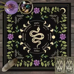 Toalha De Mesa De Tarô Com Seu Poder, Em Forma De Serpente, Estampa Floral e Vegetal, Toalha De Mesa Astrologia, Decoração De Altar, 1Pc - comprar online