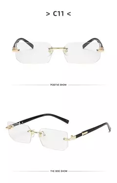 Óculos de sol bloqueadores de luz azul de alta definição para homens e senhoras, óculos de proteção ocular sem moldura quadrada sem aro - comprar online