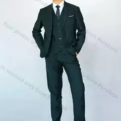 Terno casual de negócios masculino para casamentos, blazer genuíno, colete e calças, grande e alto, colete slim fit, calças de vestido, tamanho EUA - Wolf Magazine
