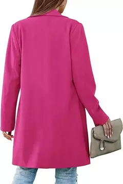 Jaqueta de gola virada para baixo feminina, mistura de lã, casacos longos, casacos femininos, roupas de inverno na internet