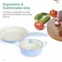 Conjunto de panelas e panelas antiaderentes, utensílio de cozinha, panelas, presentes para amigos e familiares, 13 peças - Wolf Magazine