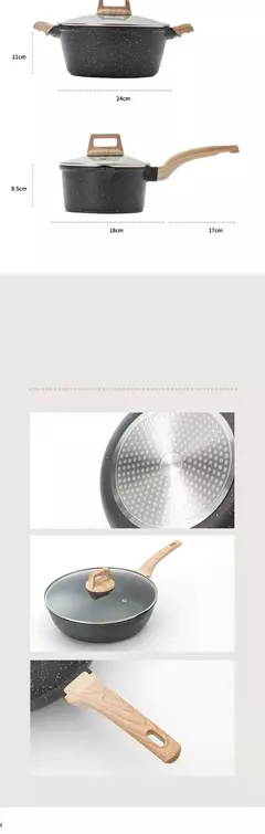 Imagem do Granito antiaderente Cozinhar Conjuntos com Frigideiras, Pan Stock Pot, Molho Pan, Panelas De Cozinha, Antiaderente, 8Pcs