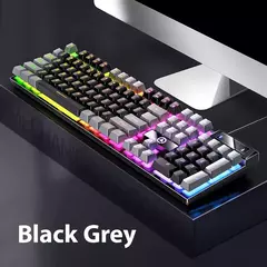 K500 teclado para jogos com fio sensação mecânica laptop desktops pc computador acessórios de escritório 104 teclas teclados com luz de fundo rgb na internet
