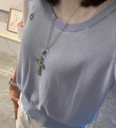 Gótico grande zircão cruz colar unisex y2k irregular goth grande cruz pingente colares para homens mulheres casal colar jóias - Wolf Magazine