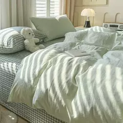 Conjunto de cama rosa sólida sem enchimento, capa de edredão, folha plana, fronha, queen size completa, casa do hotel, roupa de cama macia, moda - comprar online