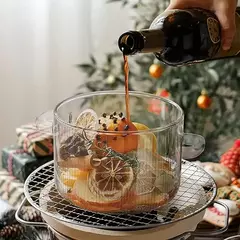 Pote de sopa de orelha dupla engrossado com tampa pote de vidro de alto borosilicato doméstico conveniente sopa macarrão instantâneo panela de leite - loja online