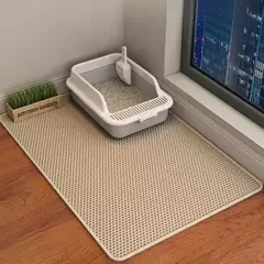 Tapete de areia para gatos, 60cm x 90cm, à prova d'água, camada dupla, caixa de areia para animais de estimação, tapete antiderrapante, areia, lavável, limpo para animais de estimação - Wolf Magazine