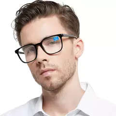 Óculos de leitura quadrados grandes para homens, anti luz azul, óculos acabados, óculos de computador presbiopia, leitor masculino na internet