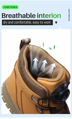 Botas de segurança impermeáveis para homens, Botas de trabalho em aço indestrutível, Anti-Smash, Resistente a facadas, Sapatos de motociclista - loja online