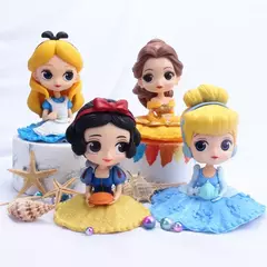 10cm q posket princesa tiana branca de neve rapunzel ariel cinderela belle sereia pvc figuras de ação modelo brinquedos presente do miúdo