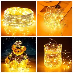 USB LED Copper Silver Wire String Lights, Luzes de fadas impermeáveis, Guirlanda Luz, Natal, Festa de casamento, Decorativo, 5m, 10m, 20m - Wolf Magazine