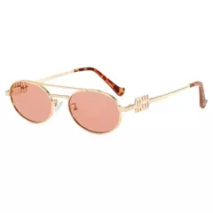 Double Beam Retro Sunglasses para homens e mulheres, Y2k Punk Oval Sun Glasses, Ladies Alloy Legs Eyewear, UV400, Nova Moda, 2022 - comprar online