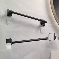 Auto-adesivo Titular Toalha Banho, Toalha Bar sem perfuração, Trilho Branco, Preto na internet