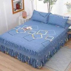 Imagem do Lençóis planos respiráveis confortáveis, cama de luxo, colcha lavável, colchão king e queen size, saias de cama, moda