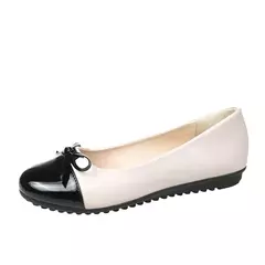 Mocassins slip-on com nó de arco para mulheres, sapatos baixos para senhoras, elegante bailarina para mãe, moda na internet