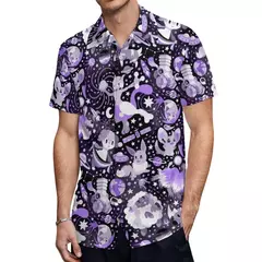 Camiseta havaiana masculina de manga curta, estampa de ovelha 3D, roupas de praia soltas, camisas grandes, verão - Wolf Magazine