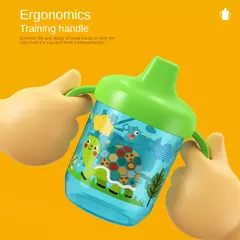 Imagem do Beber Copo com Tampa Dupla Alça Flip, Bonito Duckbill Cup, BPA Free, Bebês à prova de vazamento Copos de água