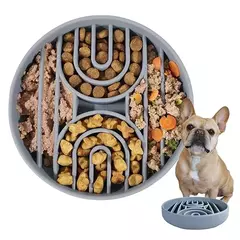 Imagem do Suprimentos para animais de estimação tigela de comida lenta gato anti-queda tigela de comida antiderrapante filhote de cachorro anti-asfixia brinquedo de silicone placa de comida