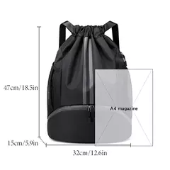 Mochila de cordão para homens e mulheres, Sacos Esportivos, Grande Capacidade Gym Bag, Compartimento de Sapatos, Bolso Molhado, Exterior - comprar online