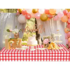 Toalhas Xadrez para Piquenique ao Ar Livre, Festa de Aniversário, Decoração do Quarto, Vermelho e Branco, Preto e Branco, 2 unid, 4 unid
