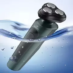 Barbeadores elétricos para homens, lâmina de barbear impermeável, uso úmido e seco, bateria recarregável, máquina de barbear rotativa - comprar online