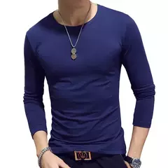 Imagem do Pulôver elástico de gola alta para homens, roupa íntima fina, blusa de tricô fina, camiseta base, cor sólida, primavera, outono