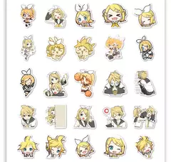 94 pçs/set anime hatsune miku kagamine rin len kawaii figura adesivo à prova dwaterproof água modelo brinquedos diy mão conta adesivos presentes - comprar online