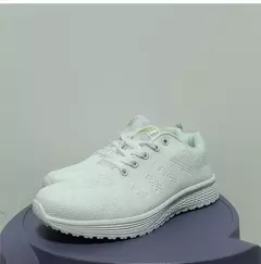 Sapatilhas brancas para mulheres, sapatilha esportiva, sapatos de respiração, sapatos femininos casuais, tênis esportivo senhora sapato atlético - loja online