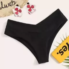 Tanga brasileira de biquíni para mulheres, semi-banho, roupa de praia sexy V cheeky, banho preto para senhoras, natação - Wolf Magazine