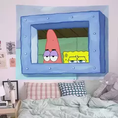 Lula Molusco Tentáculos Desenhos Animados Pano De Fundo, Tapeçaria Estética Quarto, Pendurado Na Parede, Decoração Do Quarto - comprar online