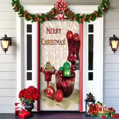 Pesadelo Antes Do Natal Decorações Ao Ar Livre Adereços, Tampa Da Porta, Santa, Xmas Elfos Contexto, Banner Party, Casa Porta Pendurar