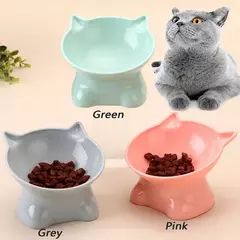 Venda quente estilo nórdico tigela para animais de estimação proteção de vértebra cervical tigela de gato anti-ponta plástico boca inclinada tigela de gato suprimentos para animais de estimação